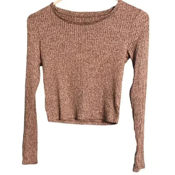 American Eagle Heather Ribbed Crop Top - Picture 1 of 5